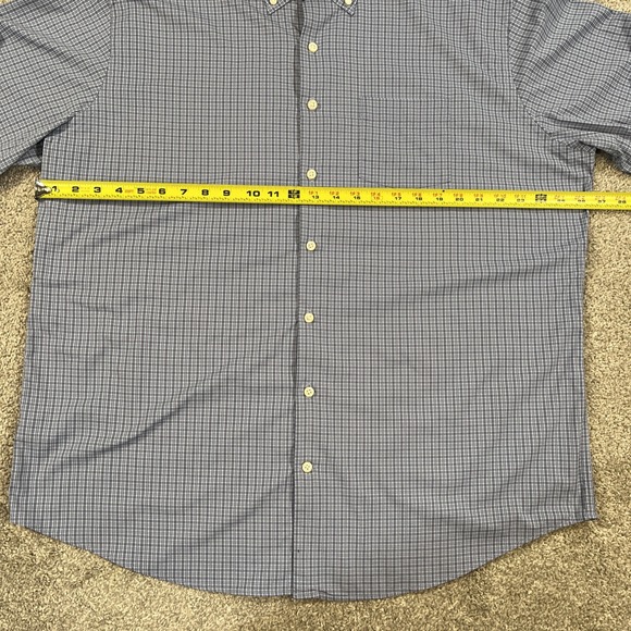 Peter Millar Summer Comfort Button Up Shirt XL Blue‎ Plaid Stretch Nylon Golf - Picture 6 of 10